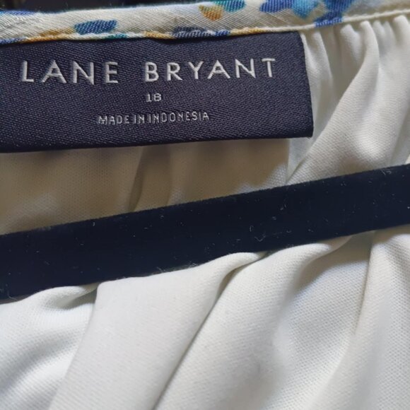 Lane Bryant Floral Print Puff Sleeve Dress Blue Flowers  18 - Picture 6 of 7